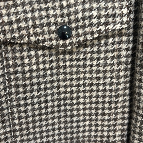 Vintage Pendleton Brown Houndstooth Quilted lining shacket medium - Picture 3 of 9
